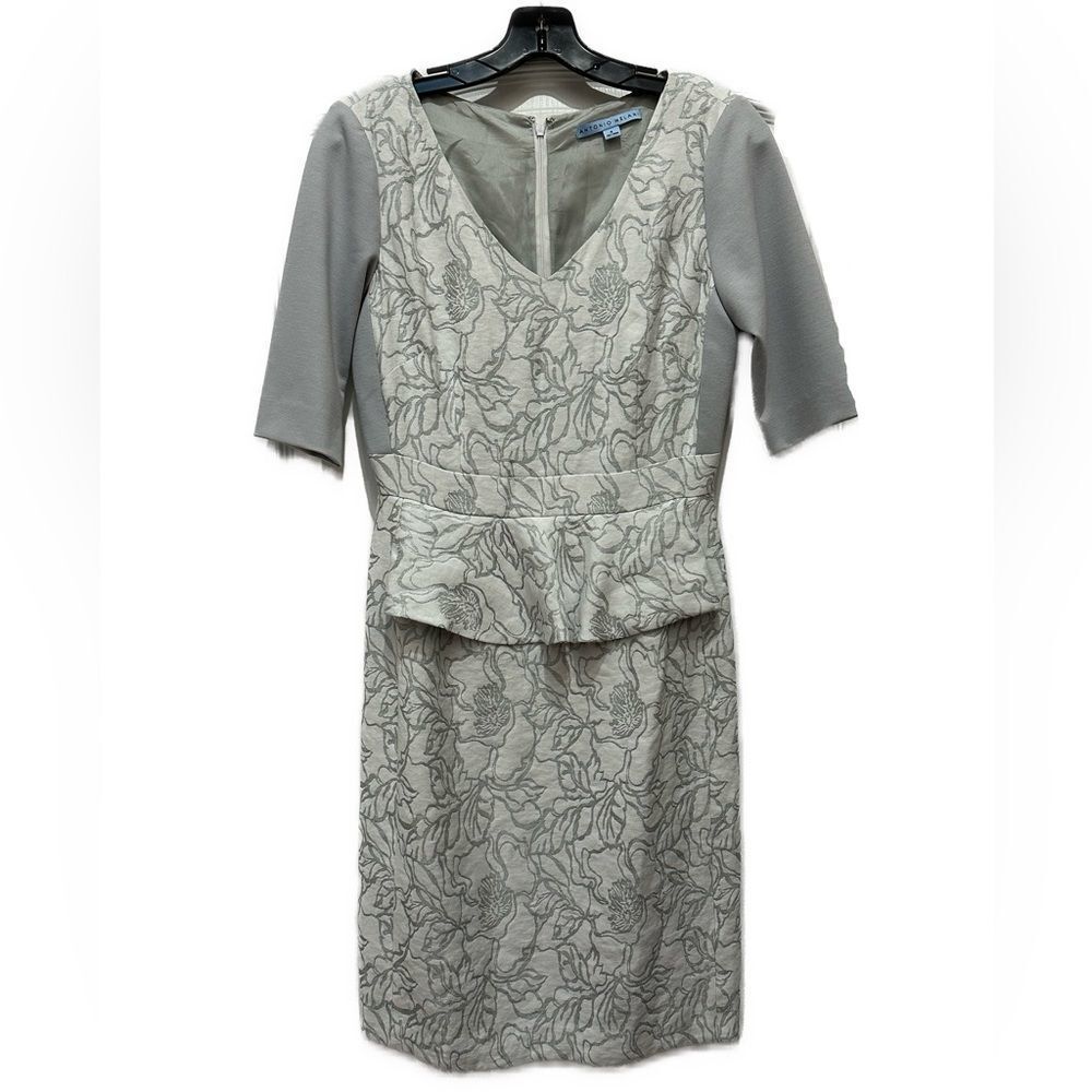 NWT Antonio Melani Gray & Silver Peplum Dress Size 4